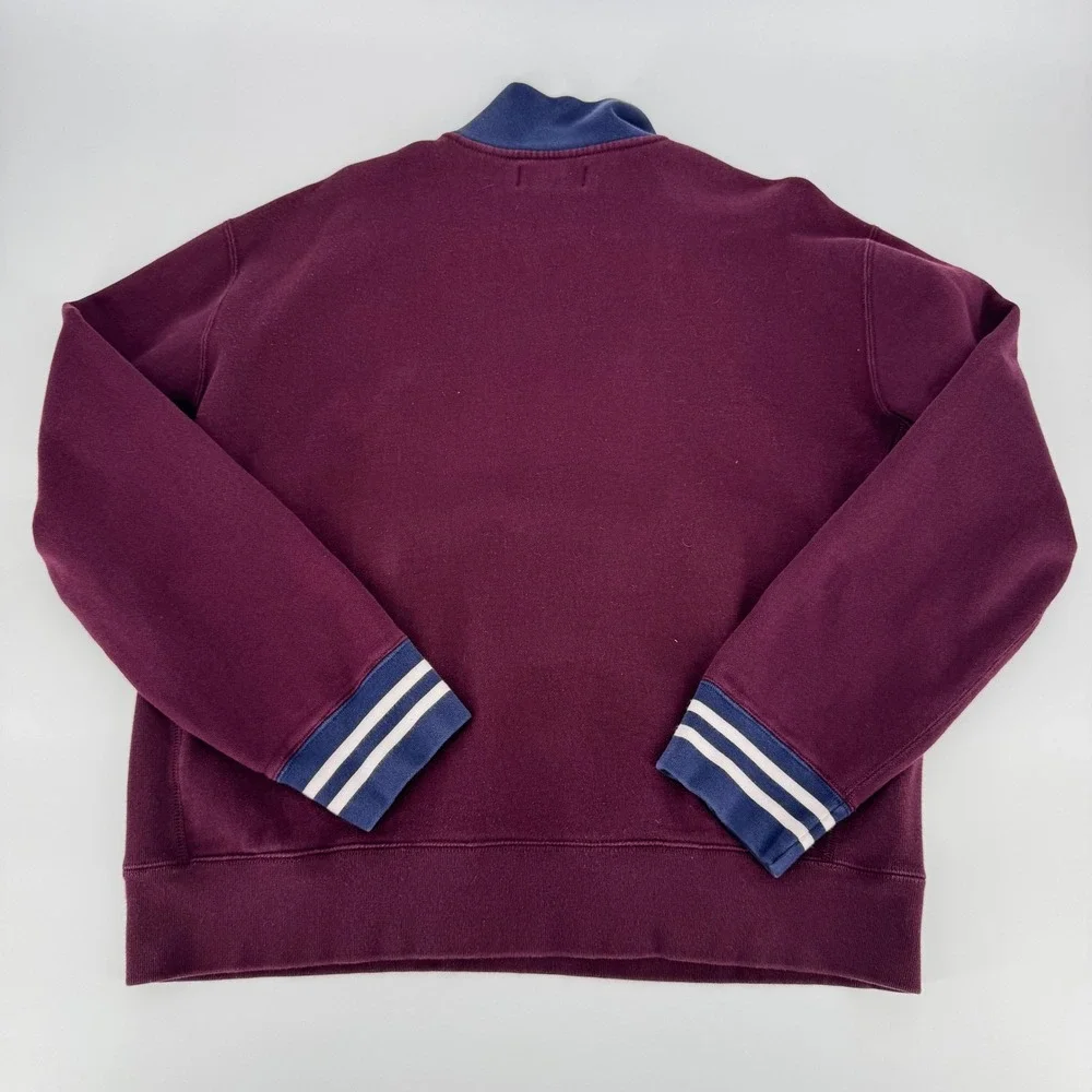 Polo Ralph Lauren Quarter Zip Sweatshirt‎ XXL Plum Burgundy Green Pony Mens